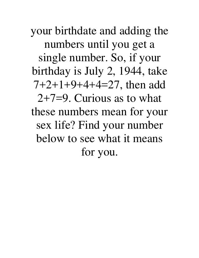sex by numerology Sex by numerology